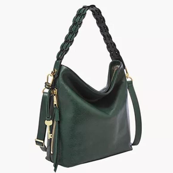 Fossil Handbags - Fossil -Maya green leather shoulder/ crossbody bag